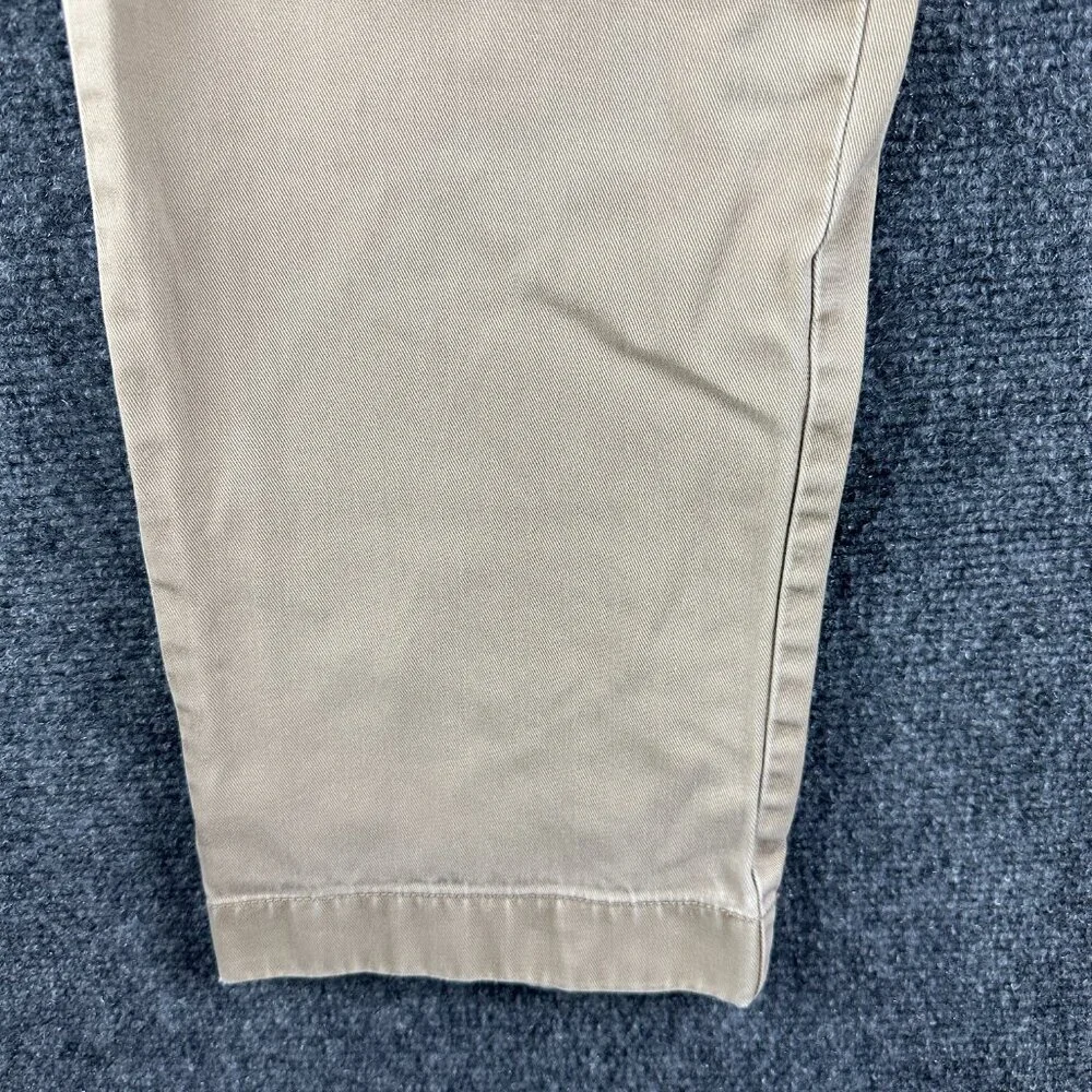 J Crew Pants Men 33 The Sutton Tan Cotton Flat Front Pockets Straight Leg